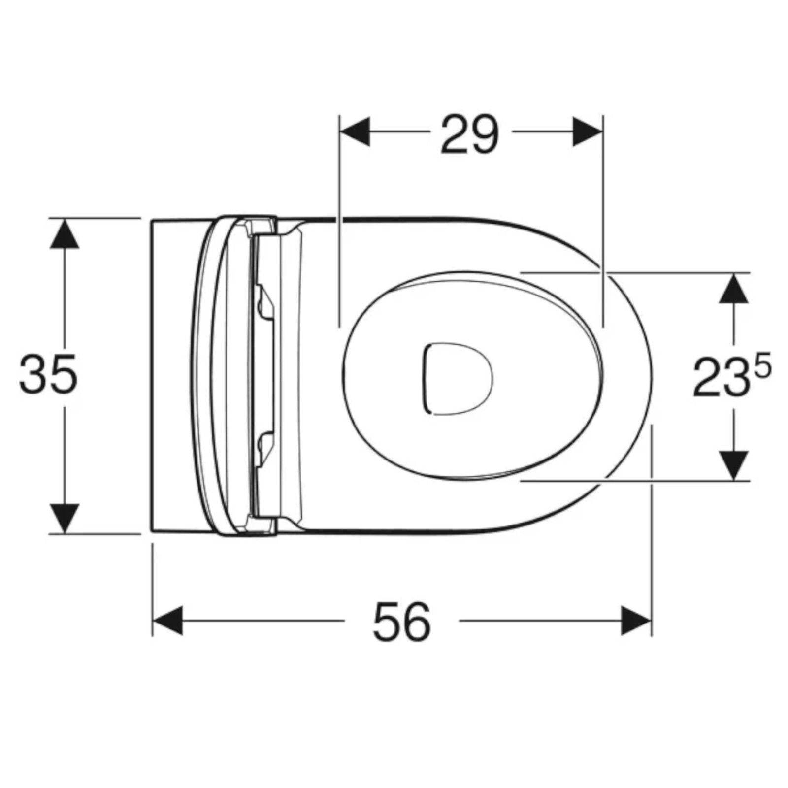 Vaso filomuro Rimless con scarico universale e sedile SoftClose modello Icon di Geberit cm 56