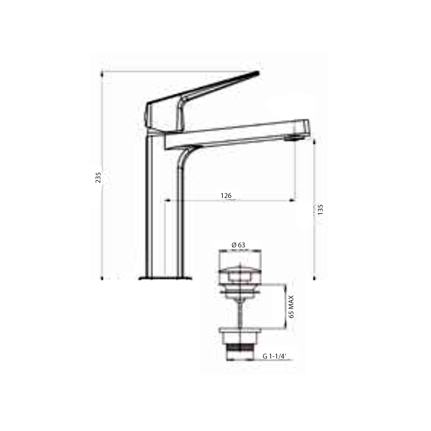 Rubinetto Miscelatore Monocomando per lavabo con Piletta Click-Clack cromato collezione Bloom di Argo Rubinetterie by CeramicStore | Lo specialista del tuo bagno