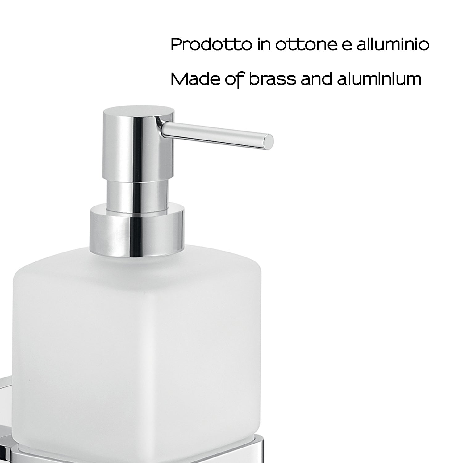 Dosasapone a muro Gedy modello Elba con contenitore in vetro satinato - Cromato by CeramicStore | Lo specialista del tuo bagno