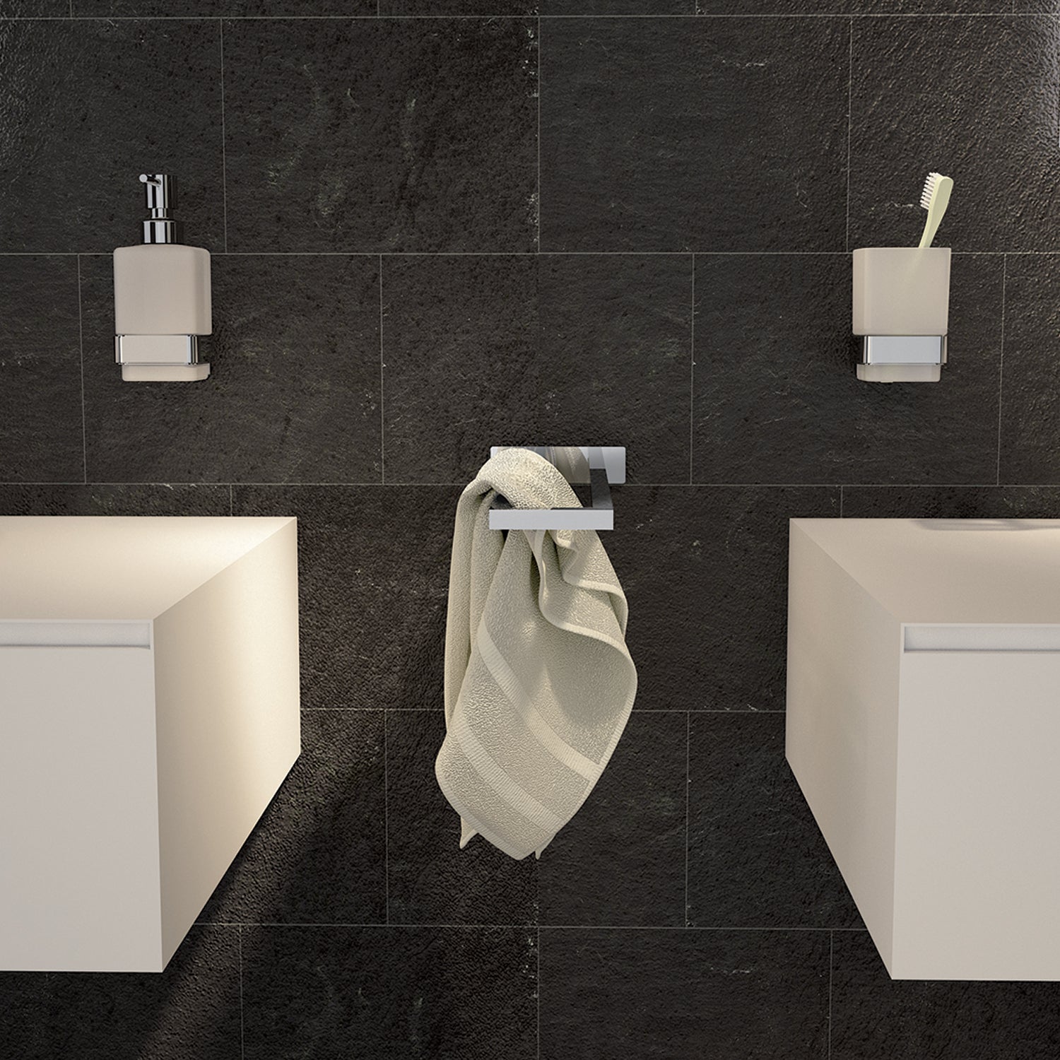 Dosasapone a muro Gedy modello Elba con contenitore in vetro satinato - Cromato by CeramicStore | Lo specialista del tuo bagno