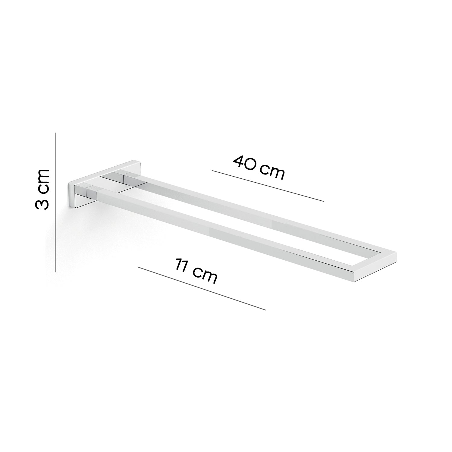 Portasalviette a muro a due braccia Gedy modello Elba - Cromato by CeramicStore | Lo specialista del tuo bagno