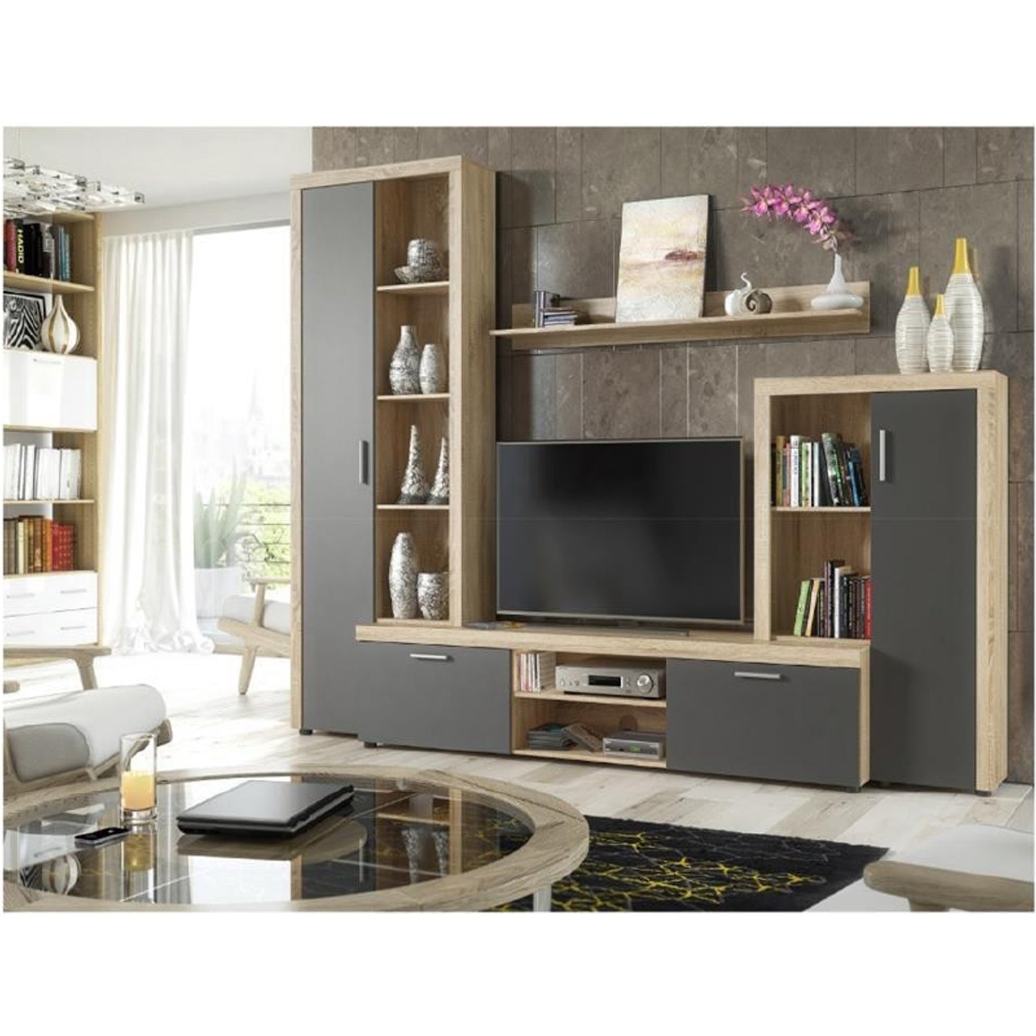 Kit parete living modello Nobel - Naturale/Antracite by CeramicStore | Lo specialista del tuo bagno