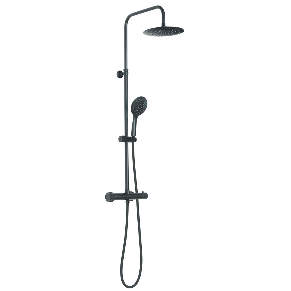 Colonna doccia estensibile, con soffione e doccetta serie Star Mix 03 by Gedy - Nero matt by CeramicStore | Lo specialista del tuo bagno