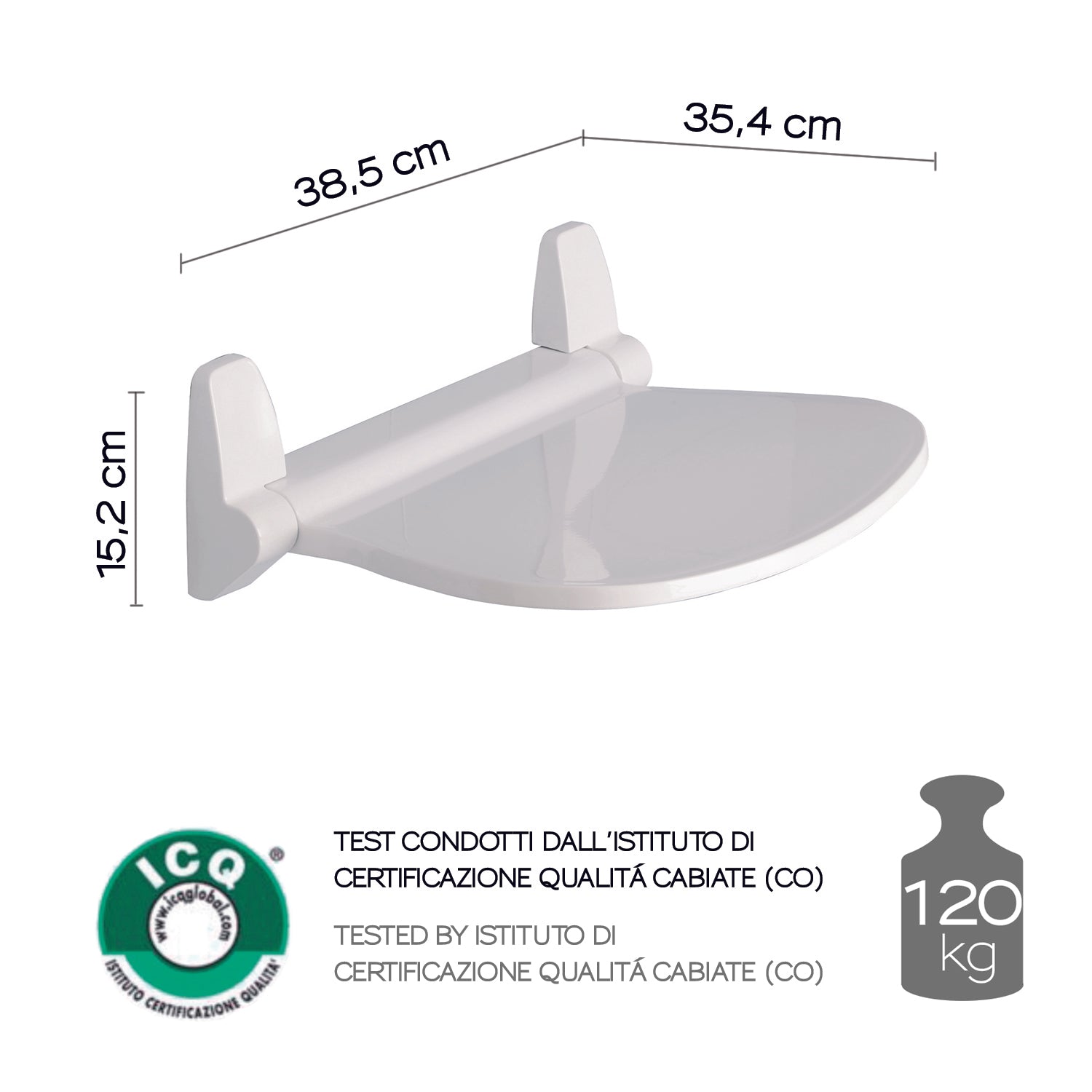 Sedile ribaltabile per doccia Gedy modello Sound di Gedy - Bianco by CeramicStore | Lo specialista del tuo bagno