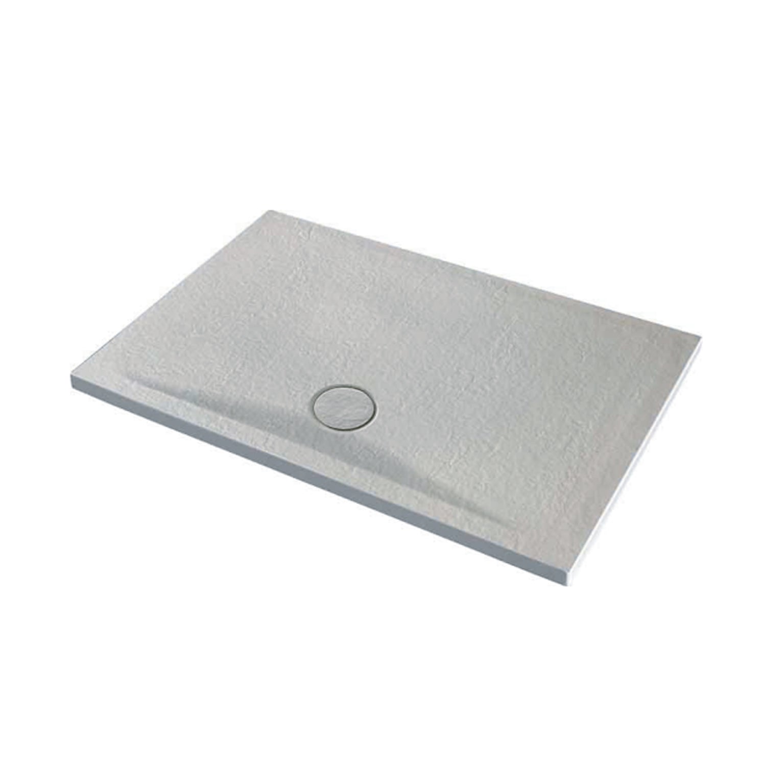 Piatto doccia quadrato in ceramica effetto pietra modello Pietraceramica 80x100 cm - Bianco Gesso