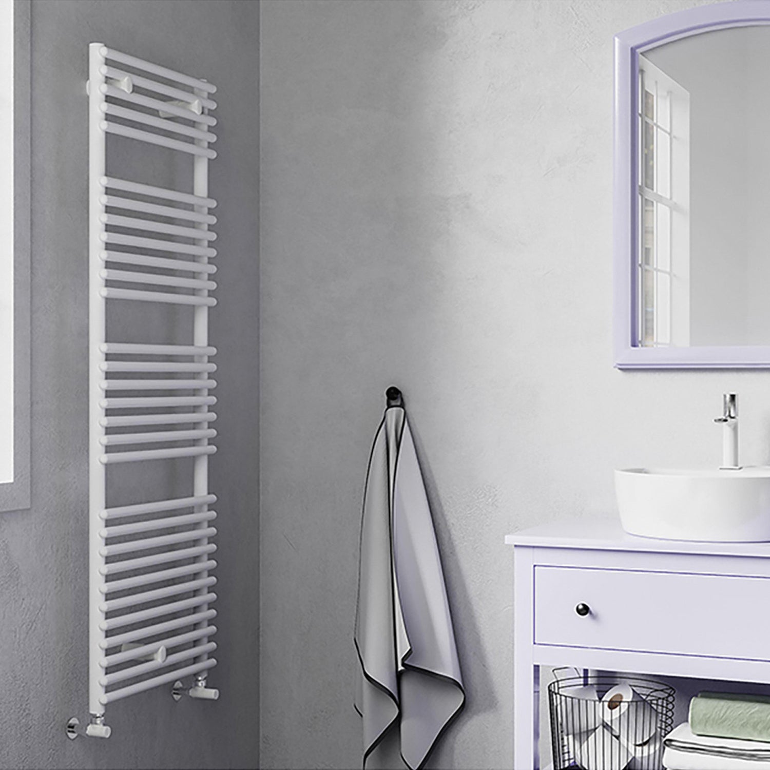 Termoarredo idraulico modello Catania di Lazzarini 1450x600 - Bianco by CeramicStore | Lo specialista del tuo bagno