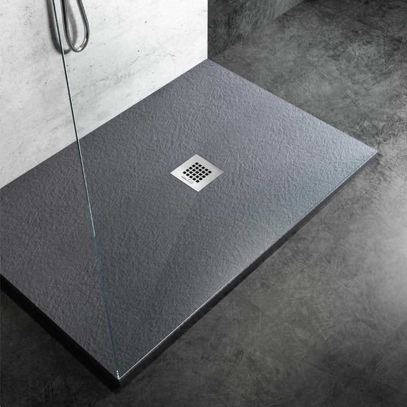 Piatto Doccia filo pavimento 80x110 H 2,5 cm Easy effetto ardesia - Antracite by CeramicStore | Lo specialista del tuo bagno