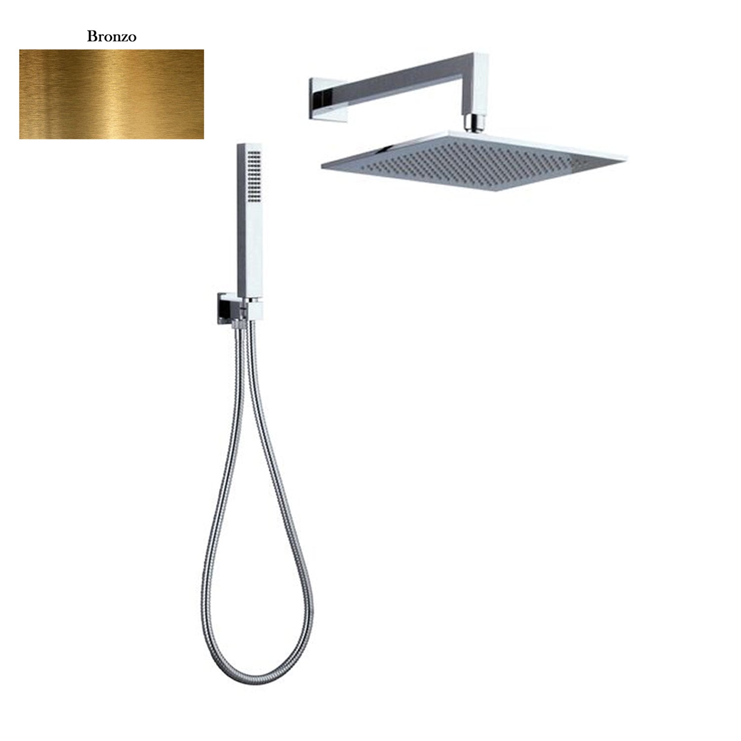 Set doccia composto da soffione Parigi, doccia e flessibile bronzo by CeramicStore | Lo specialista del tuo bagno
