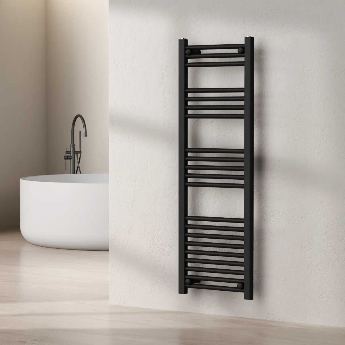 Termoarredo scaldasalviette da bagno idraulico 1512x500 mm interasse 450 mm in acciaio Verniciato Nero by CeramicStore | Lo specialista del tuo bagno