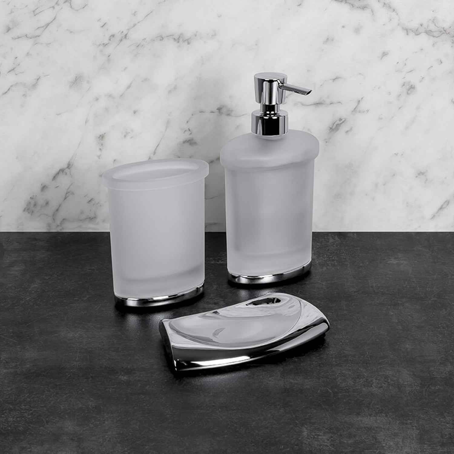 Porta bicchiere in vetro e ottone d'appoggio collezione Land di Colombo Design by CeramicStore | Lo specialista del tuo bagno
