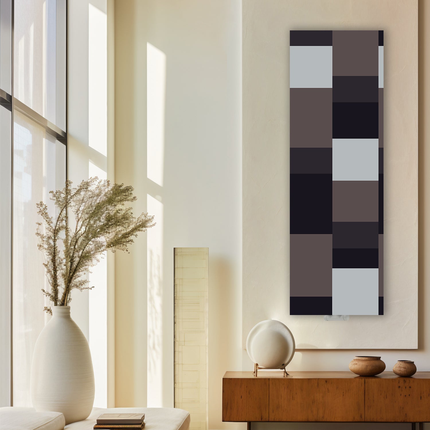 Termoarredo idraulico 200x58,5 cm interasse mm 50 Modello 'Almost Black' Termocrea by CeramicStore | Lo specialista del tuo bagno