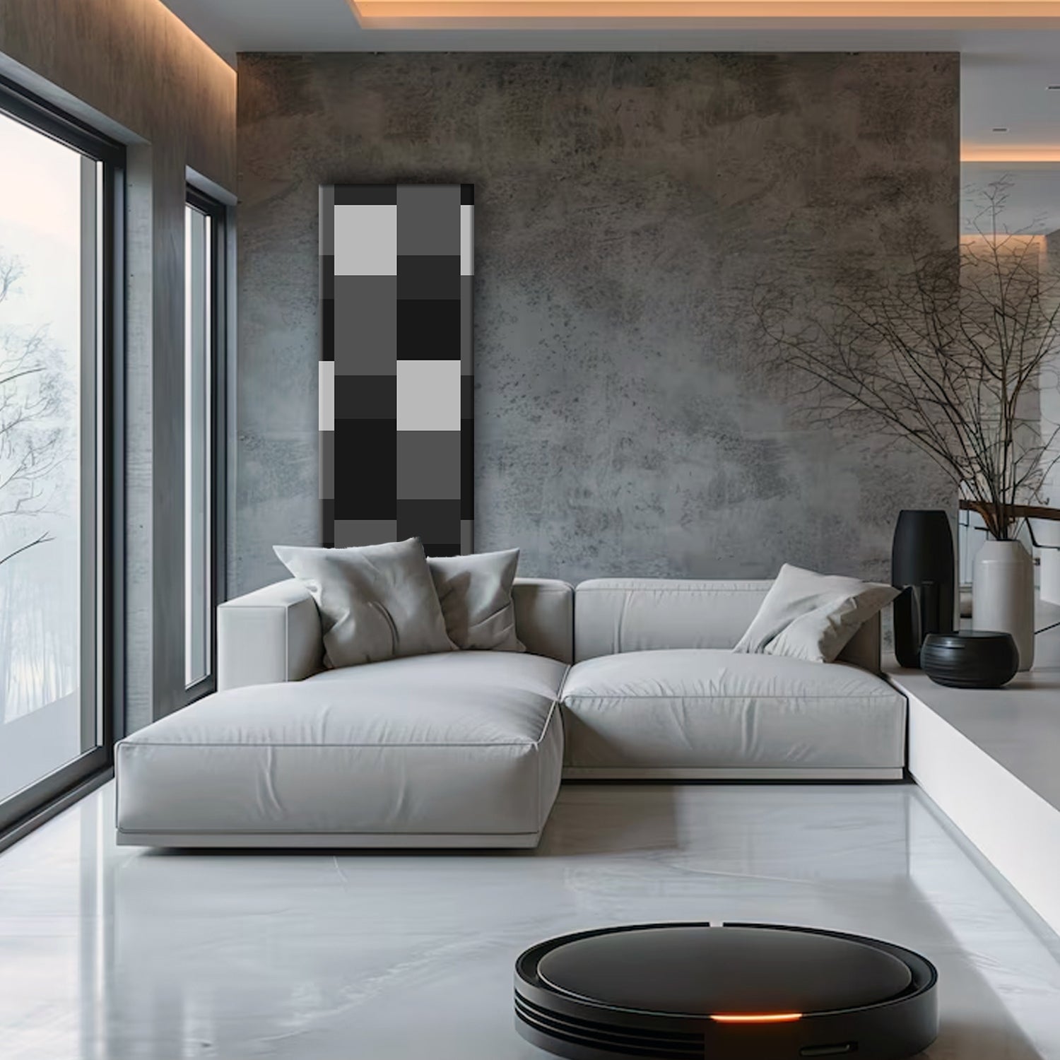 Termoarredo idraulico 200x58,5 cm interasse mm 50 Modello 'Almost Black' Termocrea by CeramicStore | Lo specialista del tuo bagno