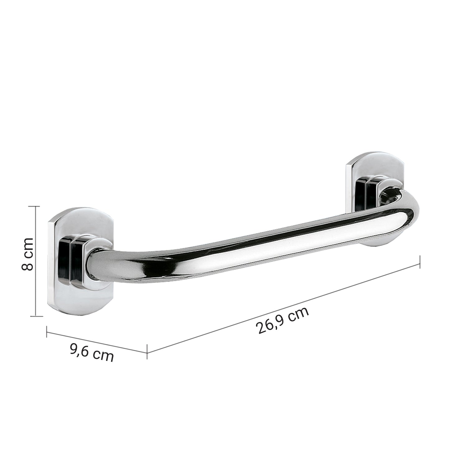 Maniglione 27 cm Edera di Gedy in Acciaio Inox AISI 304 - Cromato by CeramicStore | Lo specialista del tuo bagno