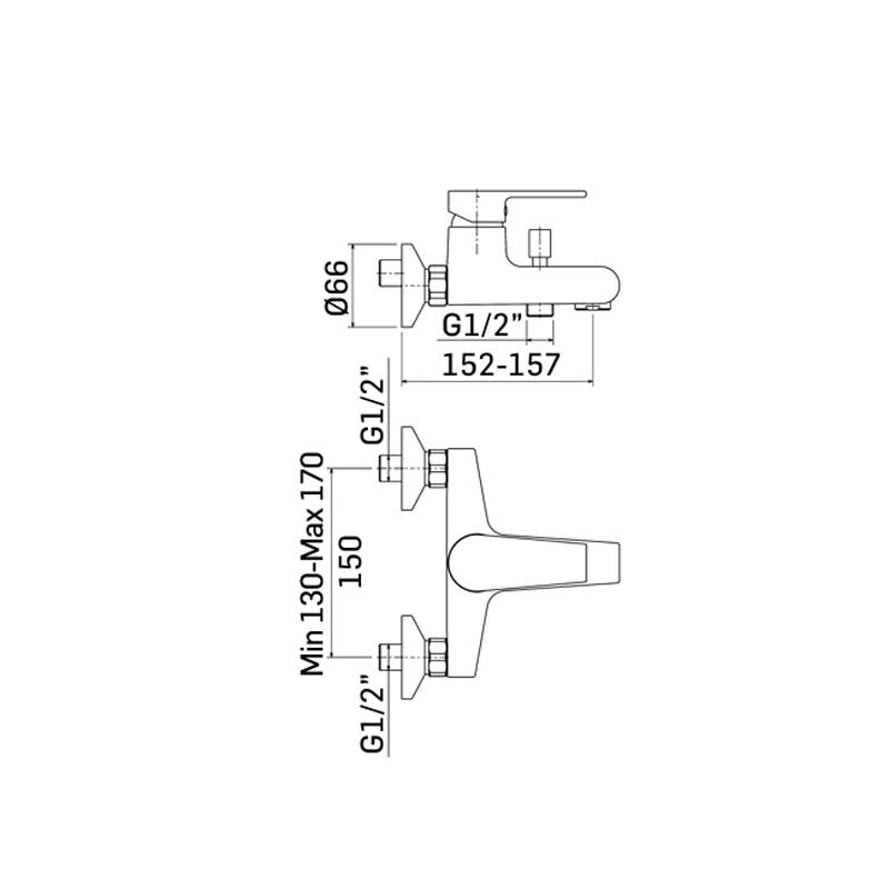 Miscelatore monocomando per vasca con set doccia finitura cromata collezione LOGOS+ di Mamoli Rubinetterie by CeramicStore | Lo specialista del tuo bagno