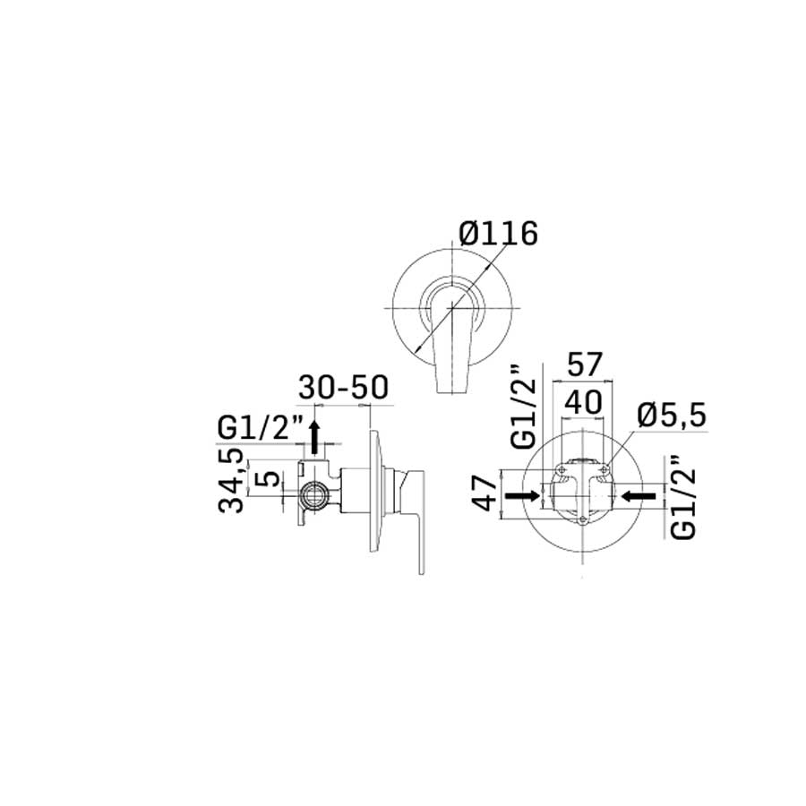 Set di rubinetti da bagno Lavabo Alto e Bidet con scarico e Doccia Incasso finitura cromata collezione LOGOS+ di Mamoli Rubinetterie by CeramicStore | Lo specialista del tuo bagno