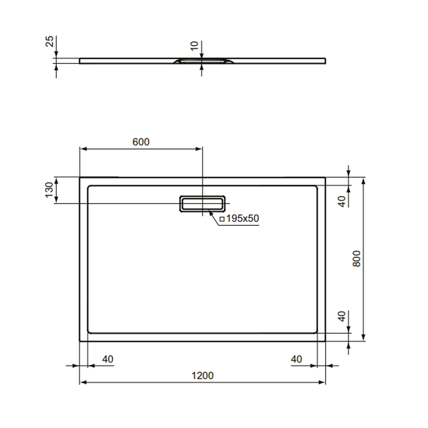 Piatto doccia Ideal Standard Ultra Flat New 120x80 cm nero opaco by CeramicStore | Lo specialista del tuo bagno