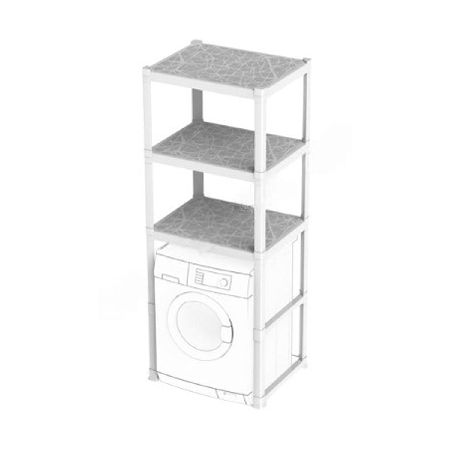 Scaffale per lavatrice a 3 ripiani in plastica - Bianco by CeramicStore | Lo specialista del tuo bagno