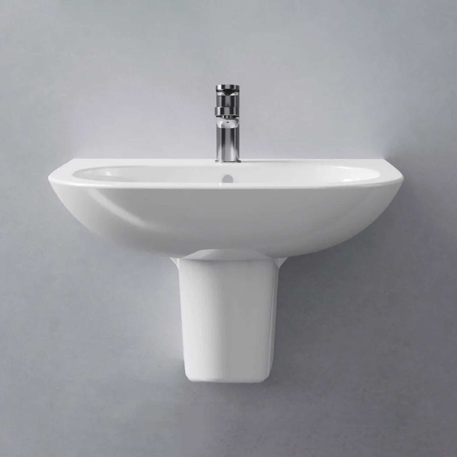 Lavabo con semicolonna sospesa Ceramica Azzurra modello Pratica - Bianco lucido by CeramicStore | Lo specialista del tuo bagno