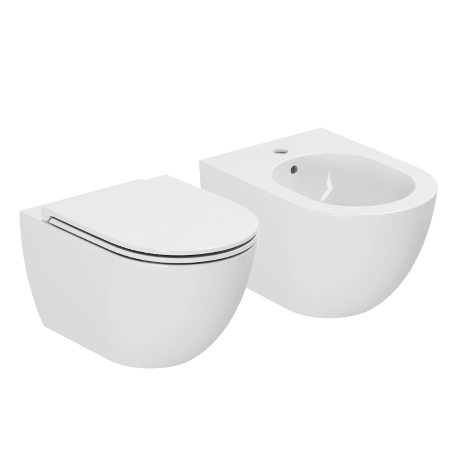 Sanitari sospesi Ceramica Azzurra serie Comoda con sedile soft-close 54x36x34 cm - Bianco lucido by CeramicStore | Lo specialista del tuo bagno