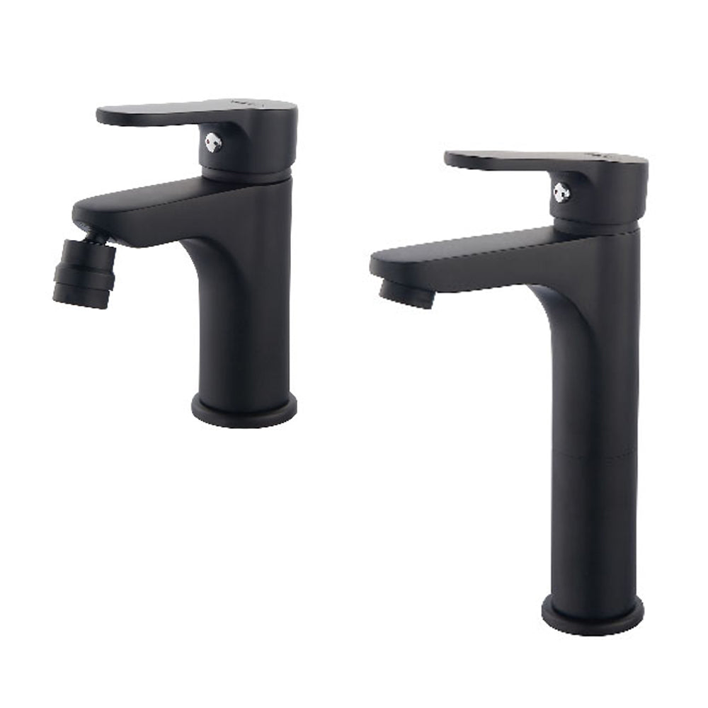 Set miscelatori lavabo alto e bidet serie Choco color nero opaco con cartuccia a dischi ceramici by CeramicStore | Lo specialista del tuo bagno