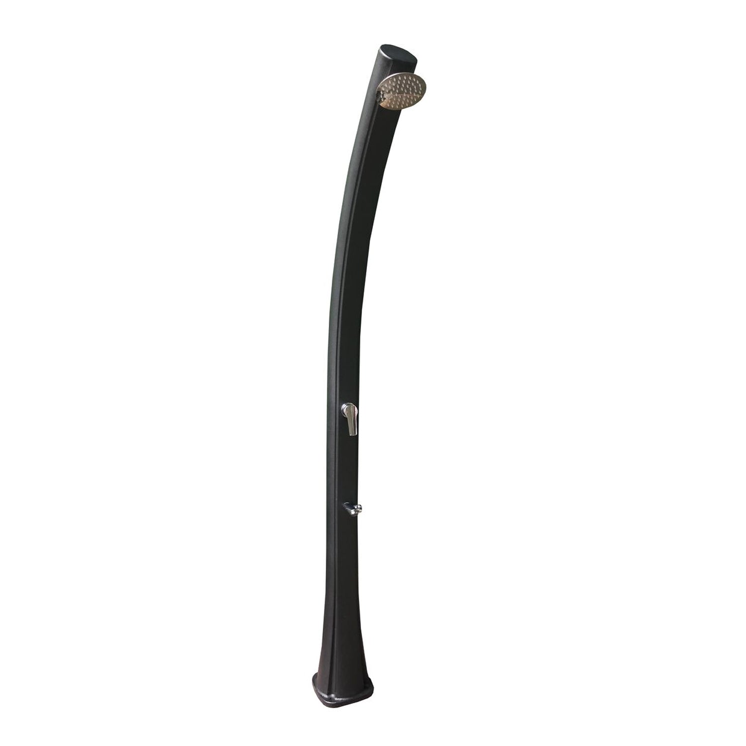Colonna doccia solare in HDPE nero, con soffione 15 cm e lavapiedi serbatoio 25 litri by CeramicStore | Lo specialista del tuo bagno
