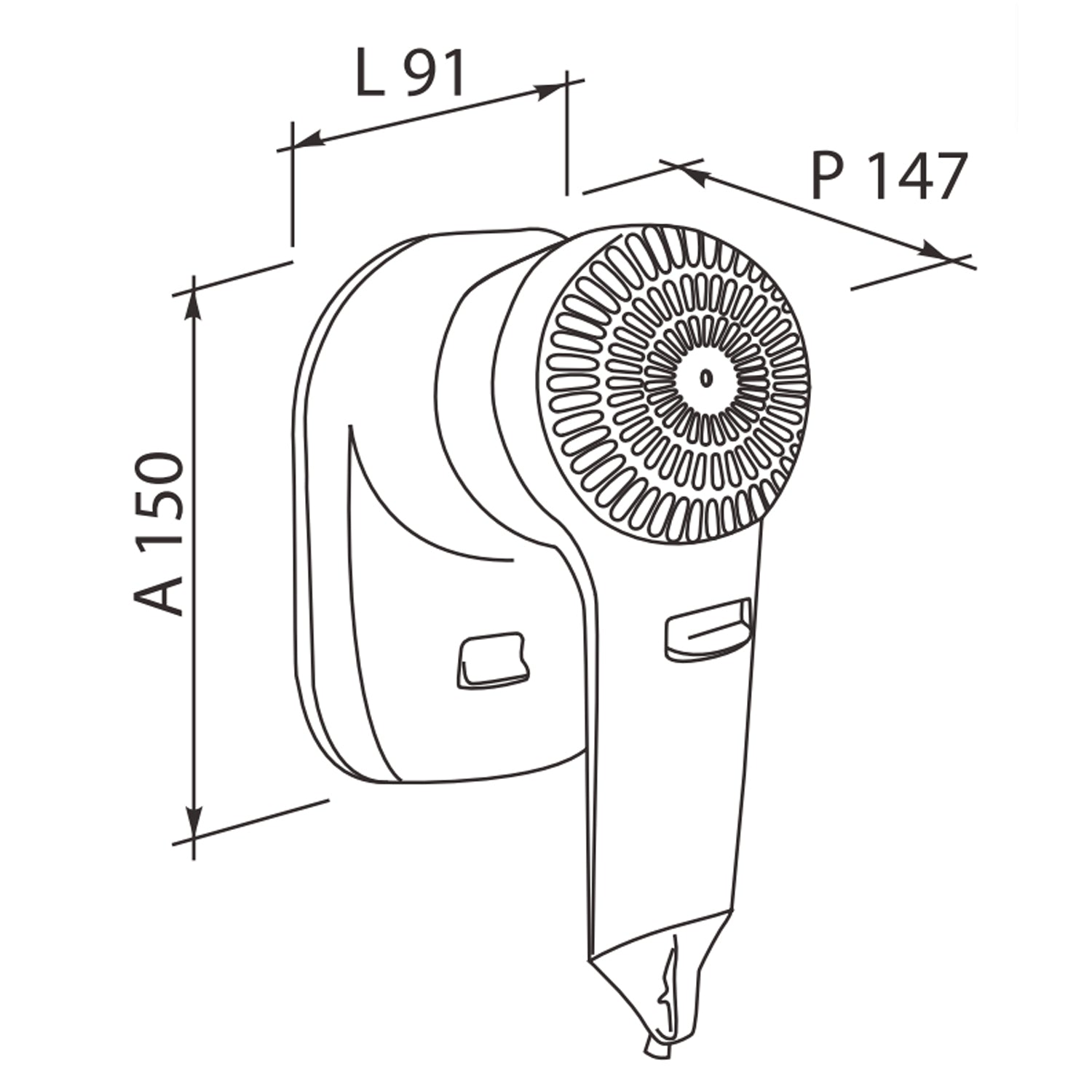 Vama Asciugacapelli A Muro ABS 2 Velocità Bianco - 1200W by CeramicStore | Lo specialista del tuo bagno