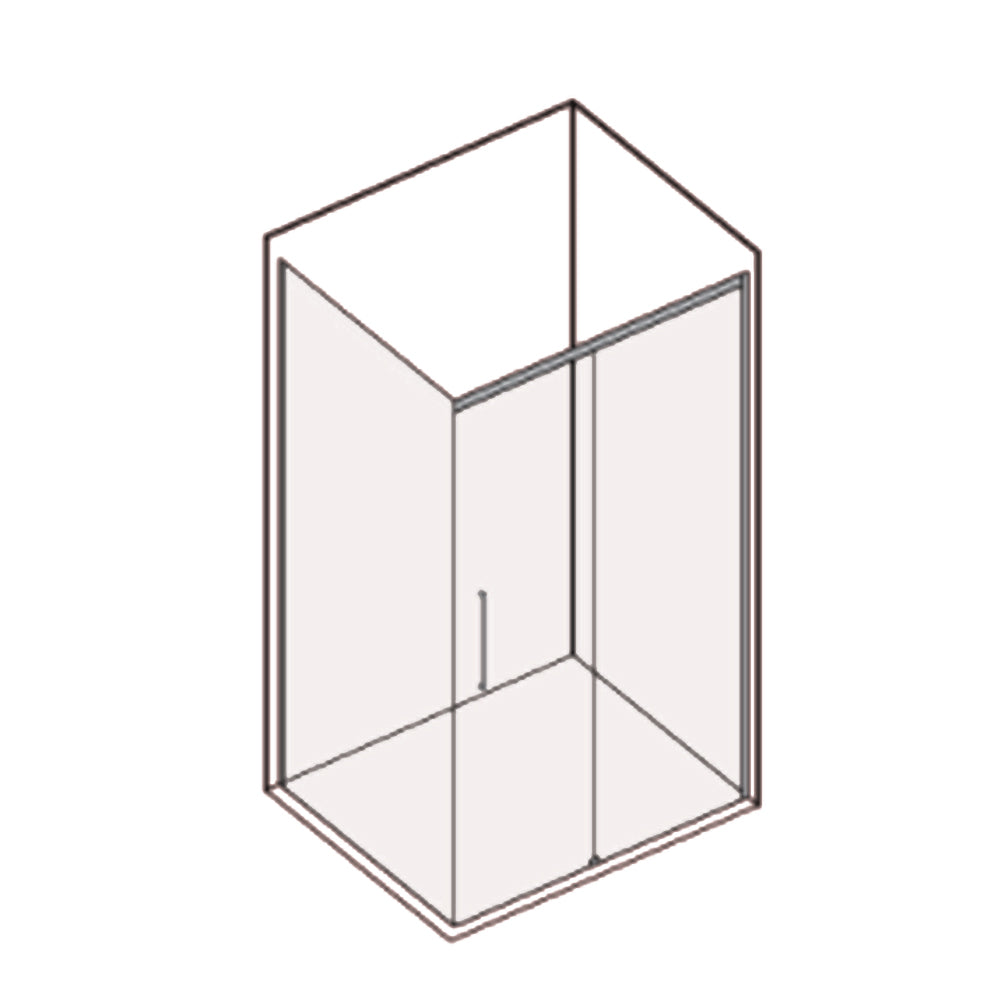 Box doccia rettangolare con apertura scorrevole verso destra cm 120x70 modello Lauren Carbon in cristallo temperato mm 8 e profili di colore nero - offerta by CeramicStore | Lo specialista del tuo bagno