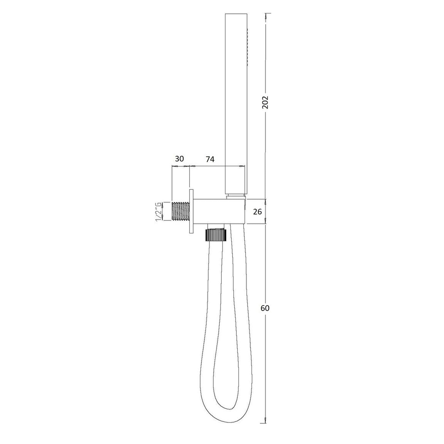 Set presa acqua con supporto, composto da doccia Glamour e flessibile 150cm bianco by CeramicStore | Lo specialista del tuo bagno
