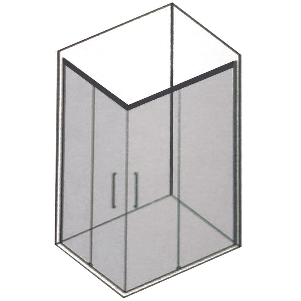 Box doccia quadrato con apertura scorrevole angolare cm 70x80 modello Lauren in cristallo temperato mm 8 - LATO DESTRO by CeramicStore | Lo specialista del tuo bagno