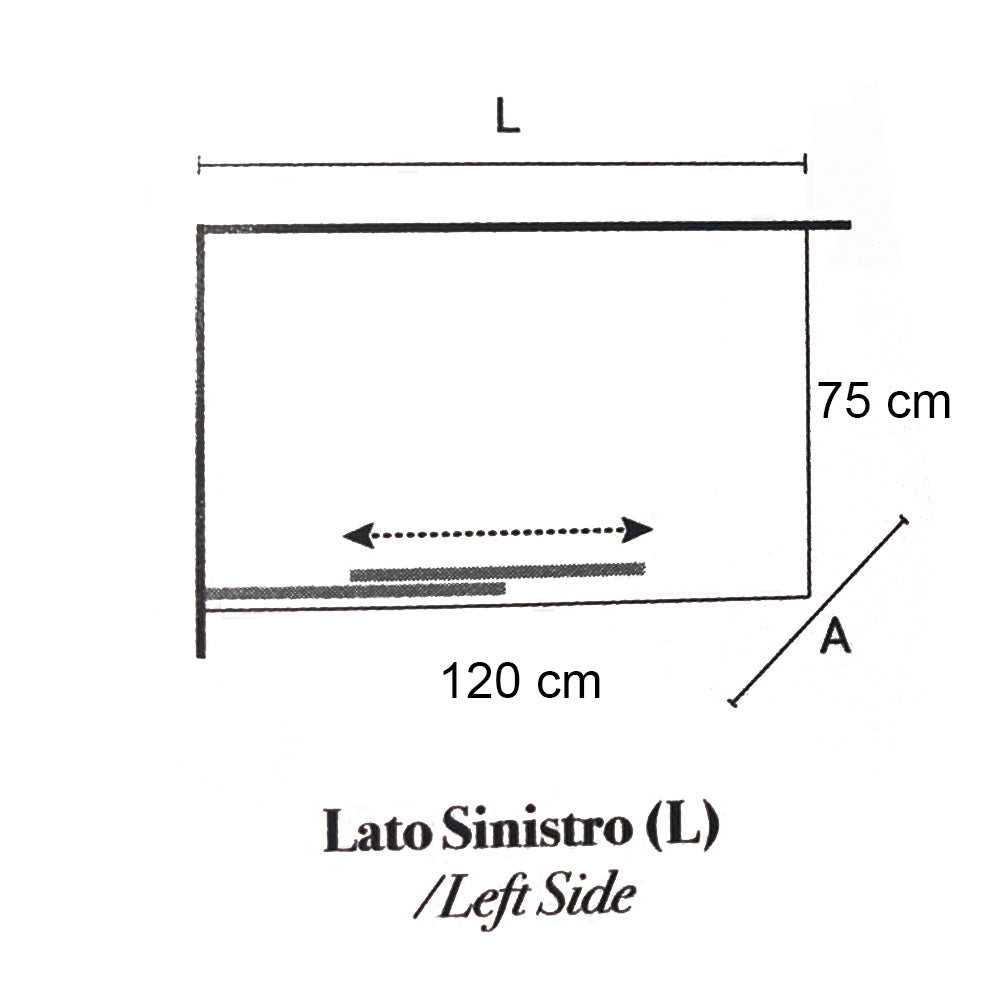 Box doccia rettangolare con apertura angolare cm 120x75 modello Lauren in cristallo temperato mm 8 -LATO SINISTRO by CeramicStore | Lo specialista del tuo bagno