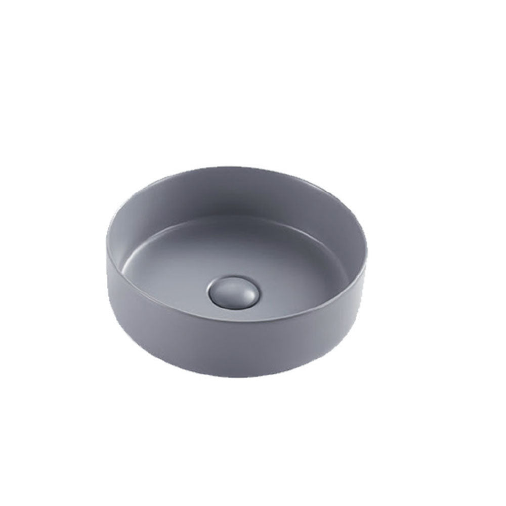 Lavabo da appoggio tondo diametro 40 cm Grigio Opaco Ceramica Althea collezione WIN con piletta inclusa