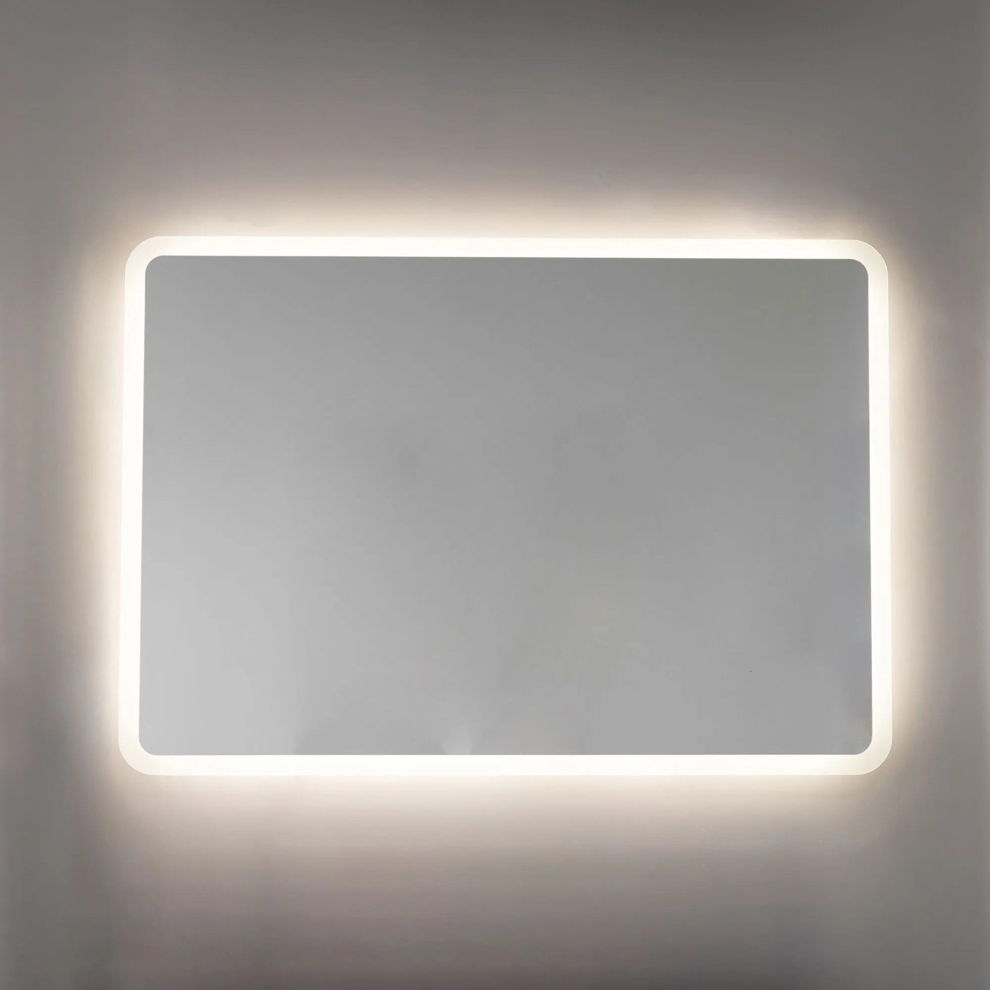 Specchio cornice led rettangolare ad angoli smussati 100x70 cm reversibile by CeramicStore | Lo specialista del tuo bagno