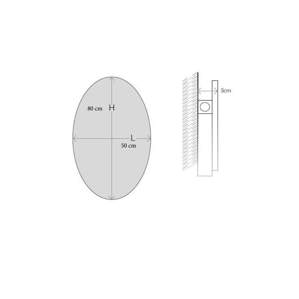Specchio 'Ovale' da parete con molatura filo lucido - cm 50lx80h - Koh-i-Noor by CeramicStore | Lo specialista del tuo bagno
