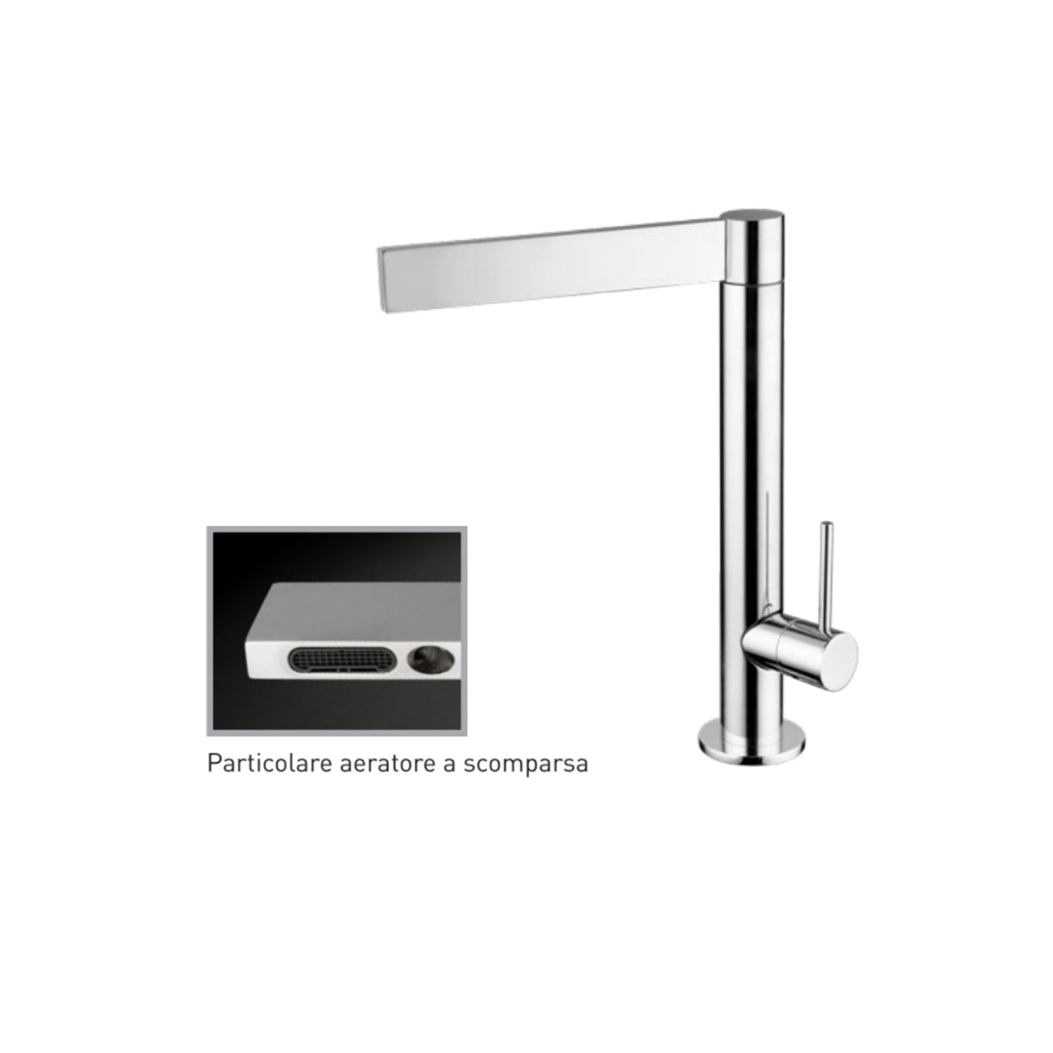 Miscelatore cucina canna a taglio in ottone cromato serie Saturno Keller taps by CeramicStore | Lo specialista del tuo bagno