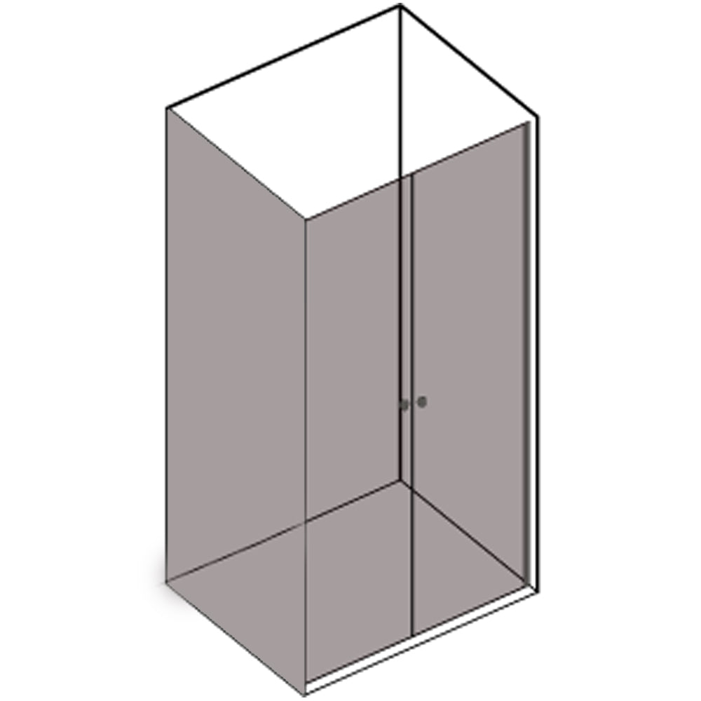 Box Doccia Angolare 120x70 con porta apertura saloon e parete fissa in cristallo trasparente 6 mm by CeramicStore | Lo specialista del tuo bagno