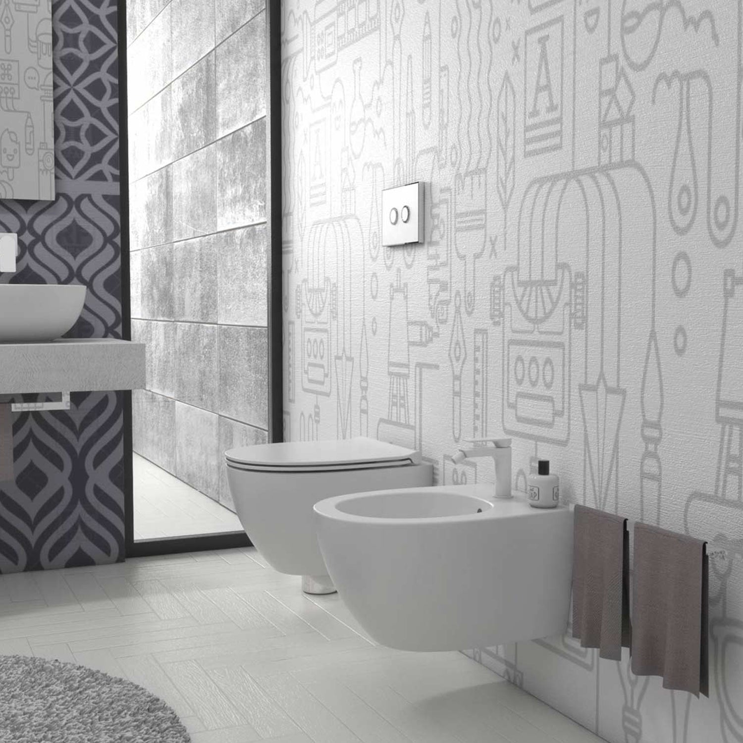 Sanitari sospesi con sedile soft-close 48x37 cm modello 4all Ceramica Globo - Bianco Opaco