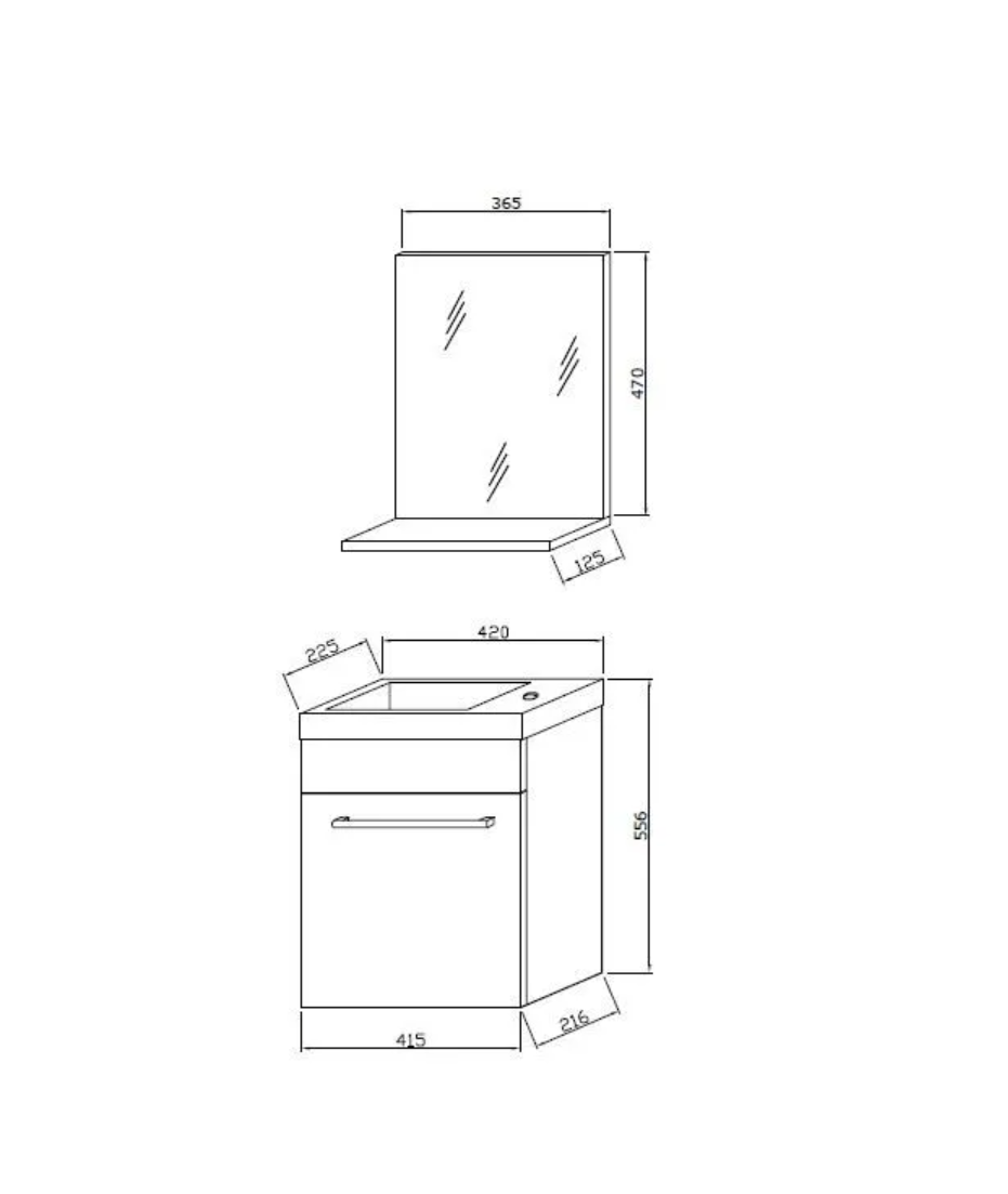 Mobile bagno con lavabo e specchiera Cubi&Co Pick - Rovere Bianco by CeramicStore | Lo specialista del tuo bagno