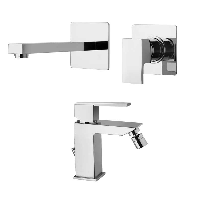 Set di miscelatori Lavabo Incasso e Bidet in ottone Cromo collezione Feel di Mamoli Rubinetterie by CeramicStore | Lo specialista del tuo bagno