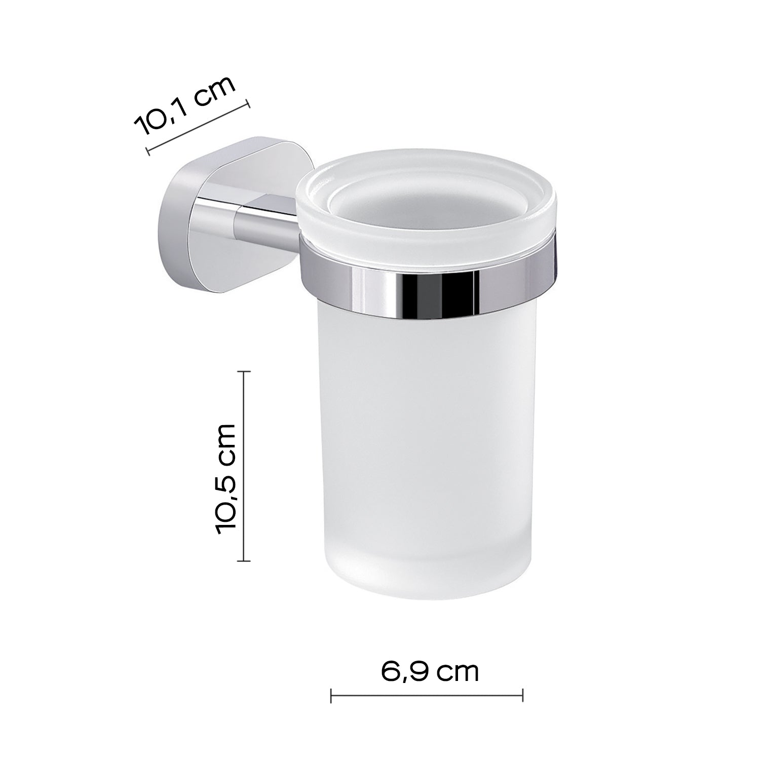 Portaspazzolini a parete Gedy Bernina in vetro e acciaio cromato by CeramicStore | Lo specialista del tuo bagno