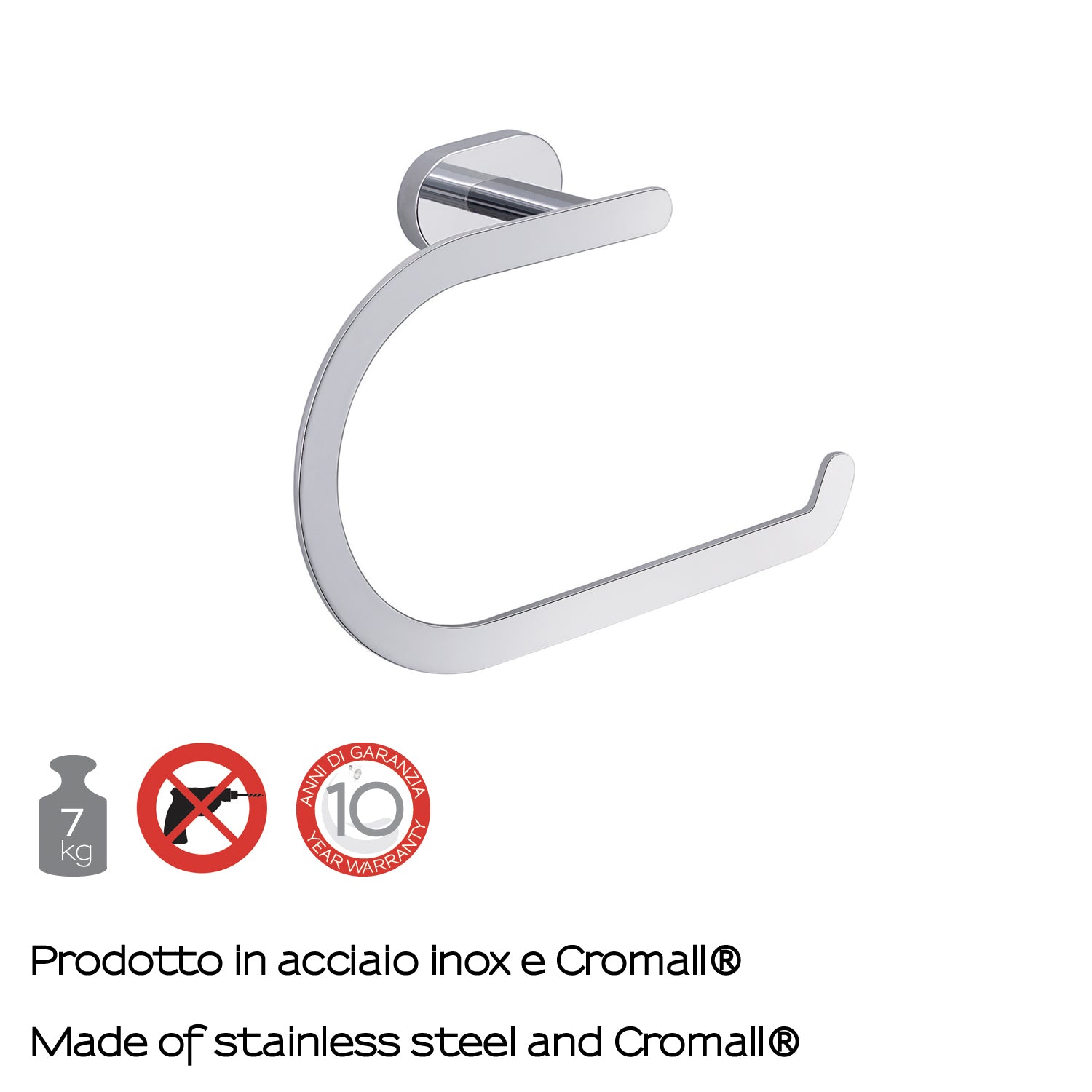 Portasalviette ad anello Gedy Bernina in acciaio inox cromato by CeramicStore | Lo specialista del tuo bagno