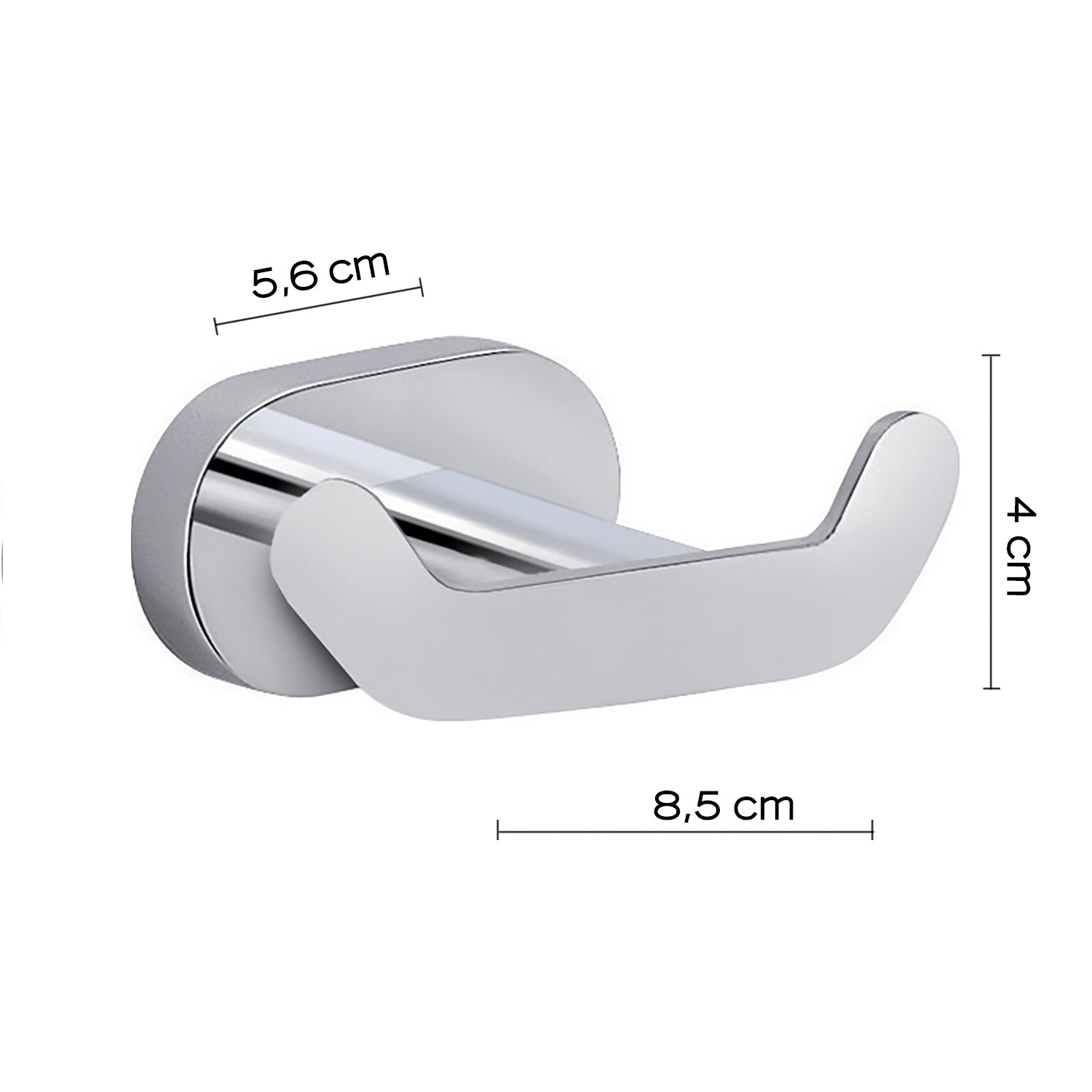 Pratico appendiabiti doppio, a parete, Gedy Bernina acciao inox cromo by CeramicStore | Lo specialista del tuo bagno