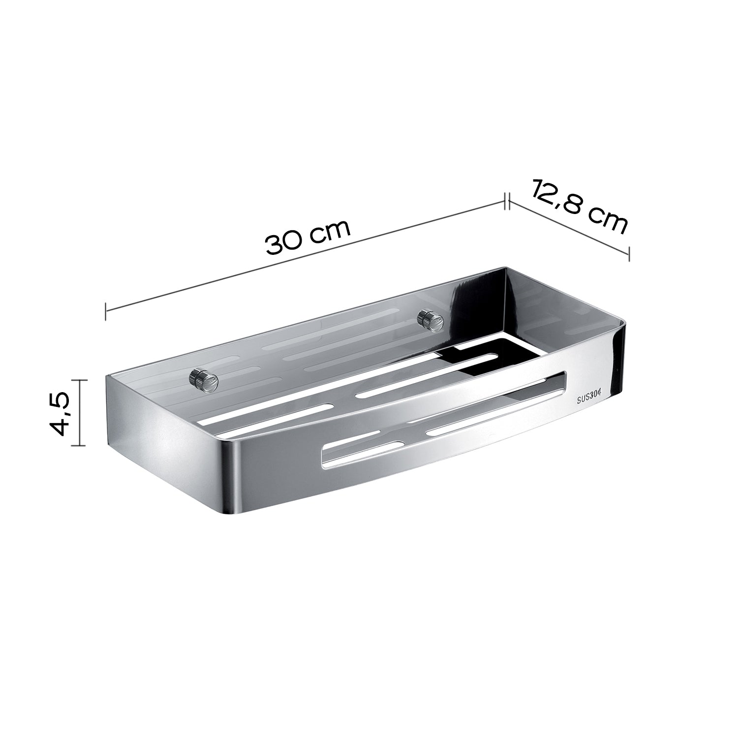 Portaoggetti rettangolare doccia Nerva di Gedy in Acciaio Inox - Lucido by CeramicStore | Lo specialista del tuo bagno