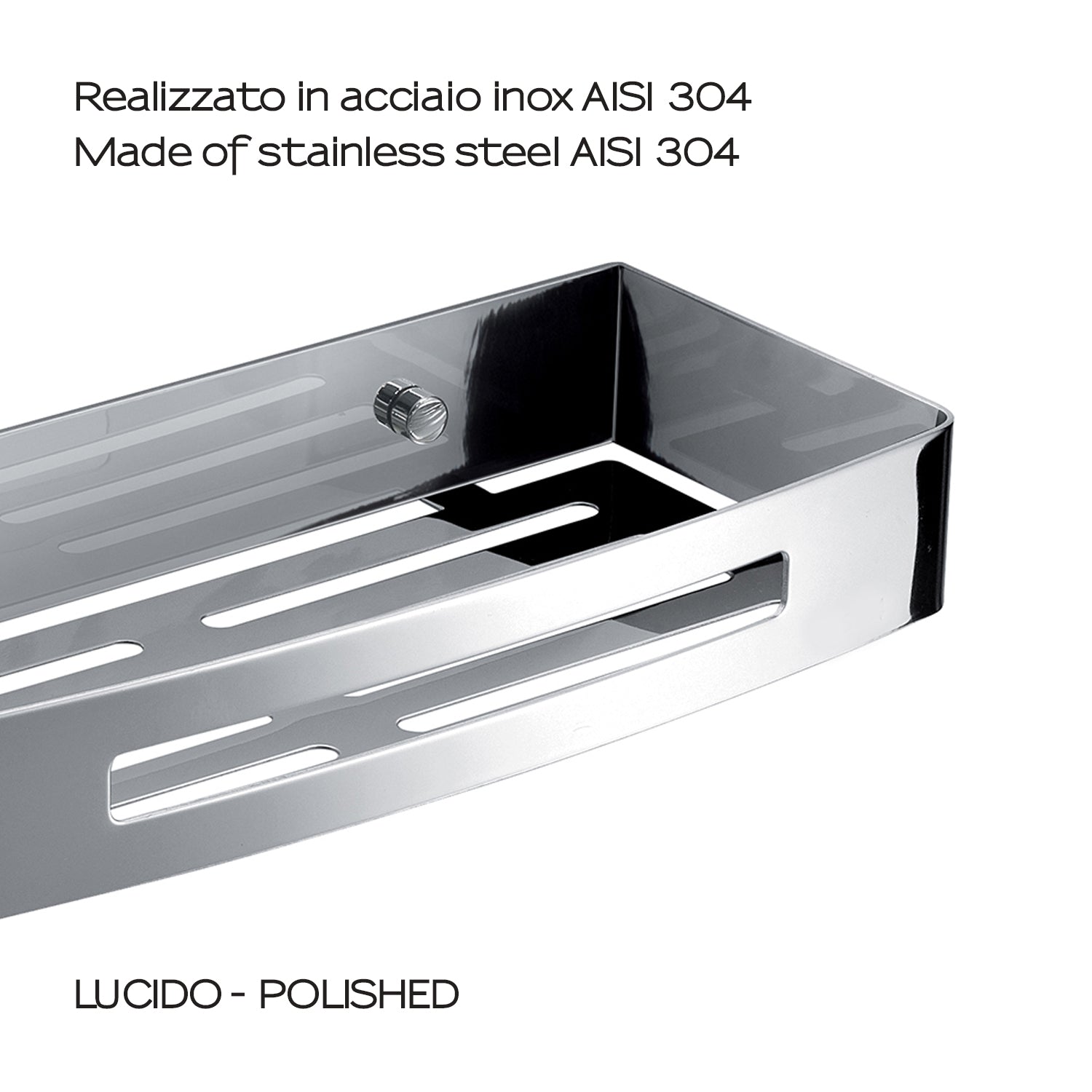 Portaoggetti rettangolare doccia Nerva di Gedy in Acciaio Inox - Lucido by CeramicStore | Lo specialista del tuo bagno