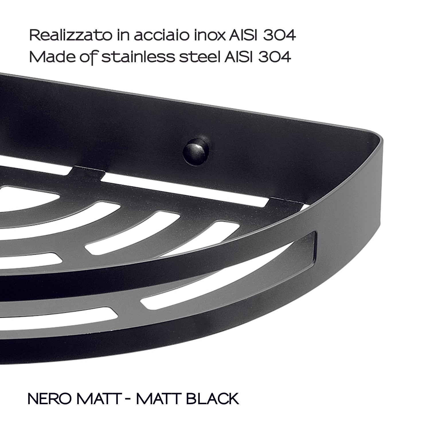 Portaoggetti doccia angolare Nerva di Gedy in Acciaio Inox - Nero Matt by CeramicStore | Lo specialista del tuo bagno