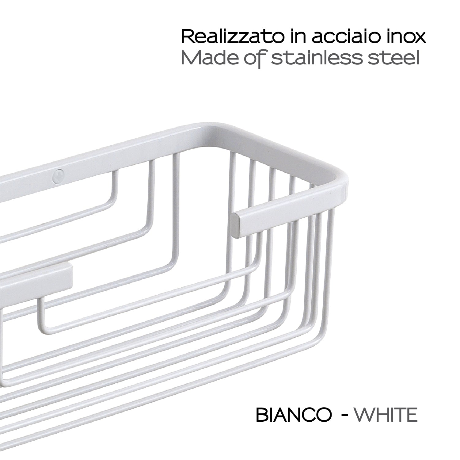 Portaoggetti doccia rettangolare alto modello Augustus di Gedy - Bianco by CeramicStore | Lo specialista del tuo bagno