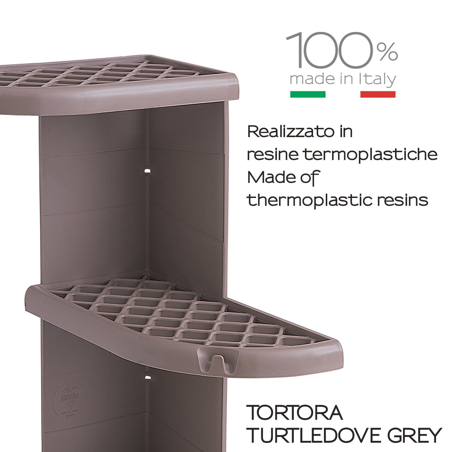 Portaoggetti doccia angolare modello Oscar di Gedy - Tortora by CeramicStore | Lo specialista del tuo bagno