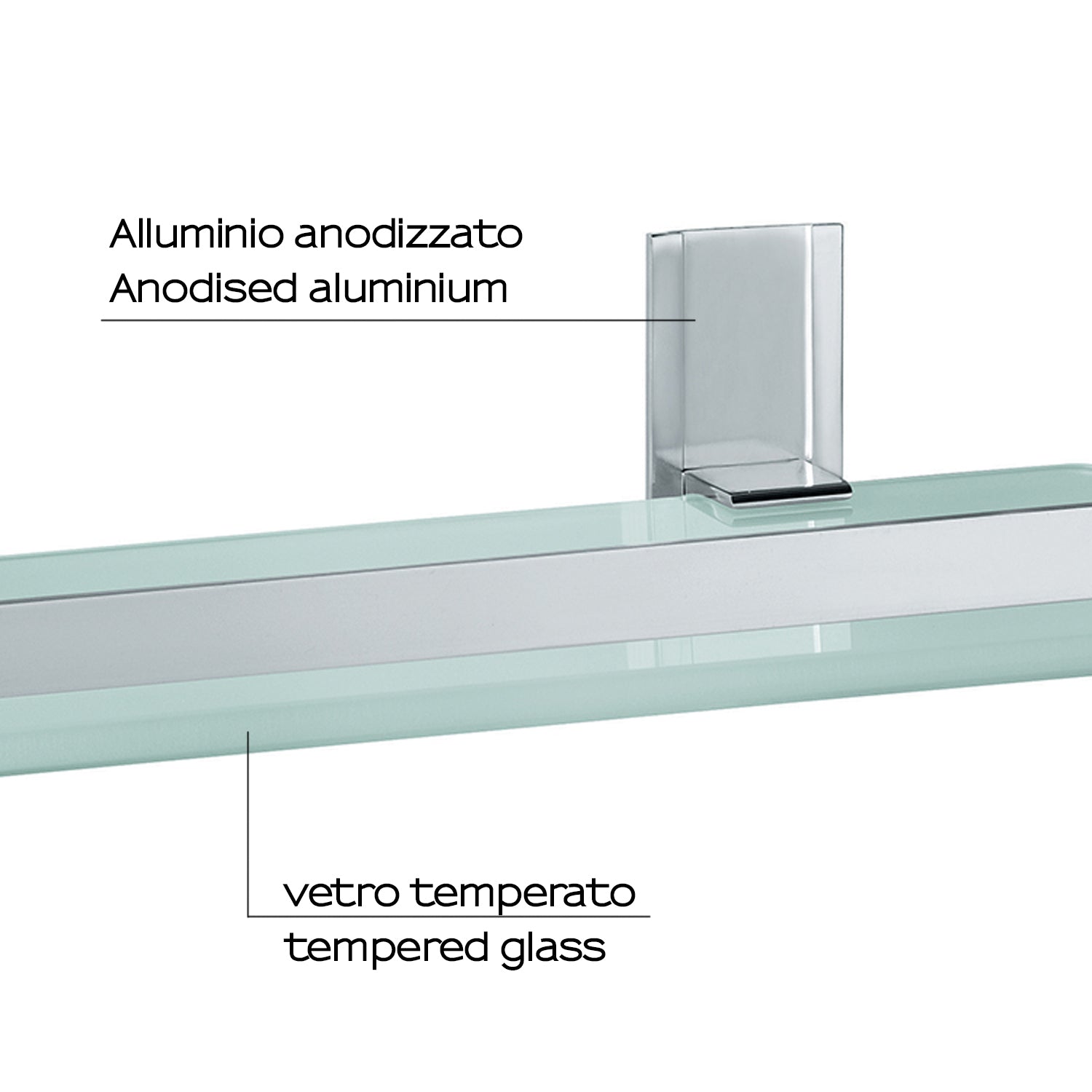 Portasapone e oggetti per doccia Gedy Cloud, alluminio e vetro temperato cm 30x14,6x5,8 by CeramicStore | Lo specialista del tuo bagno