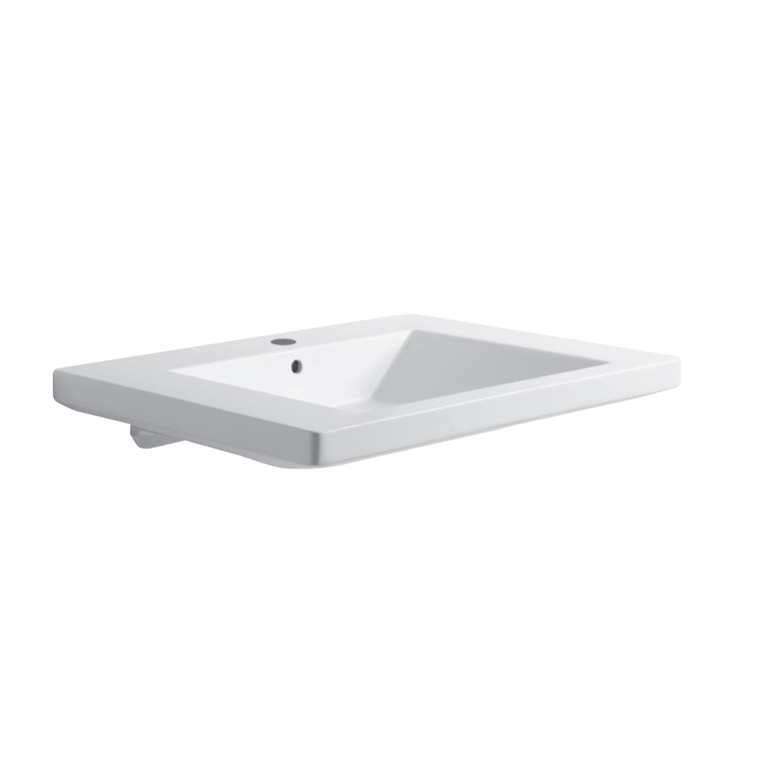 Lavabo sospeso per disabili Azzurra Thin 70x57 cm con apertura frontale e staffe fisse – Bianco lucido