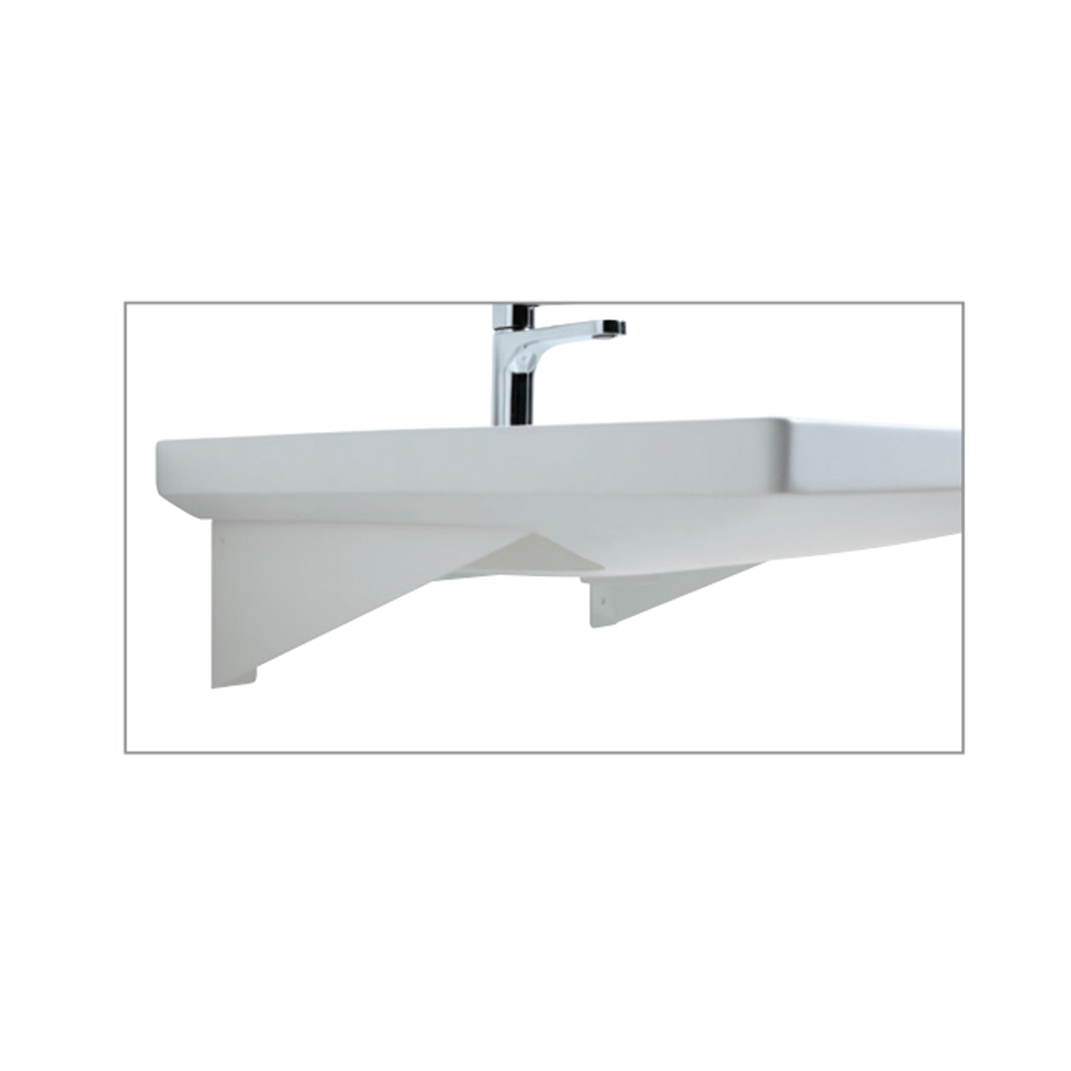 Lavabo sospeso per disabili Azzurra Thin 70x57 cm con apertura frontale e staffe fisse – Bianco lucido