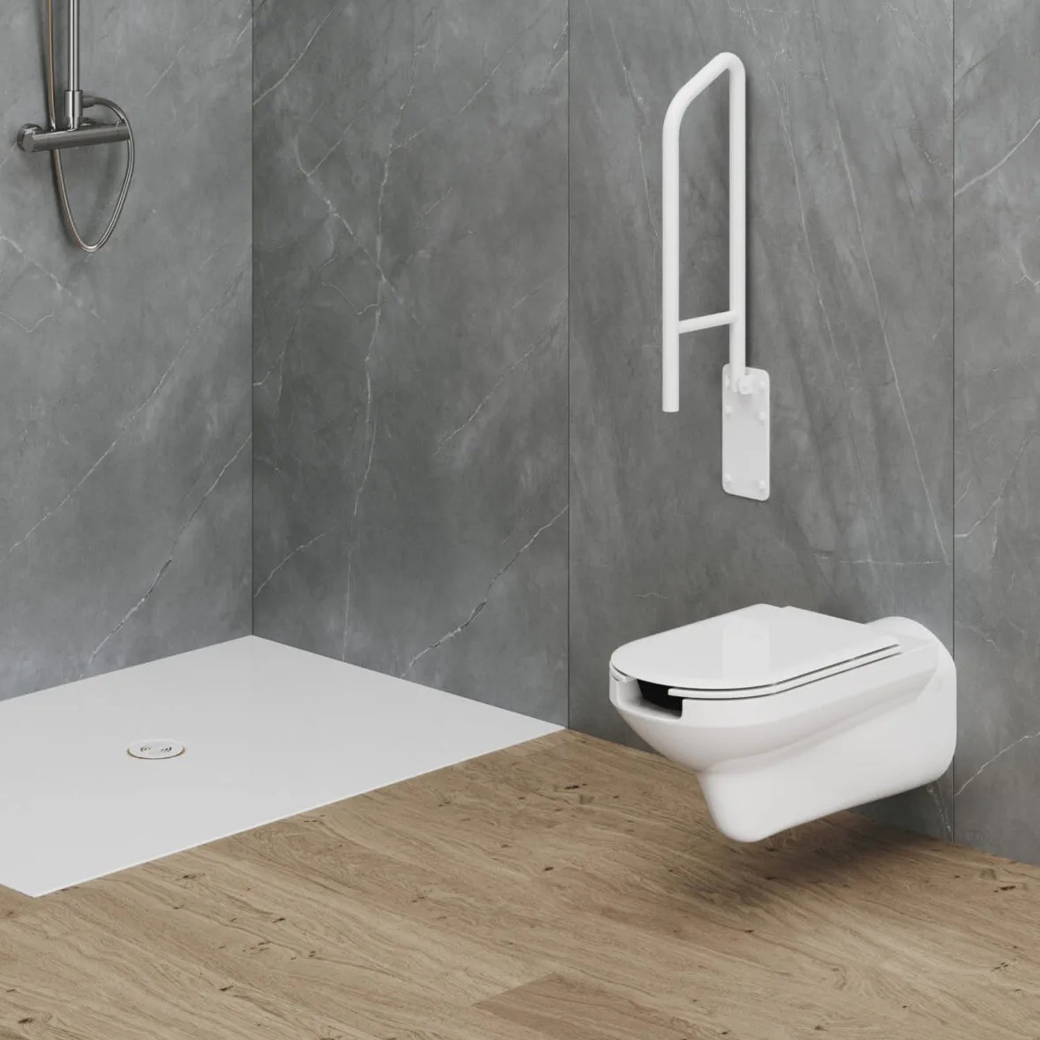 Vaso sospeso modello Thin di Azzurra Ceramica per diversamente abili 75×36×H37 cm - Bianco Lucido
